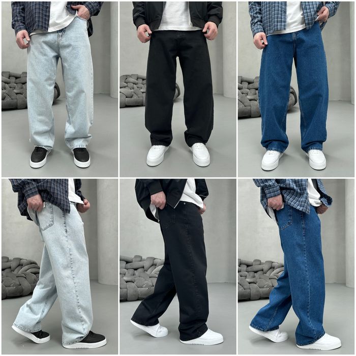 Джинси чоловічі широкі, baggy jeans, штани баггі реп | Джинсы широкие мужские, штаны багги, джынсы беги 90 х rap sk8 | Розмір S