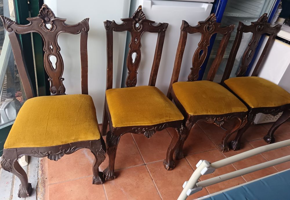 Cadeiras robustas estofadas