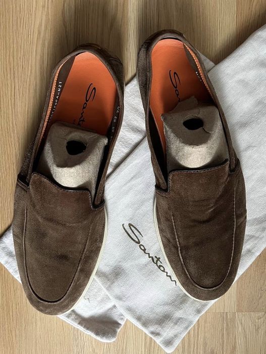 Мокасіни-лофери SANTONI made in Italy UK 8.5 US 9.5