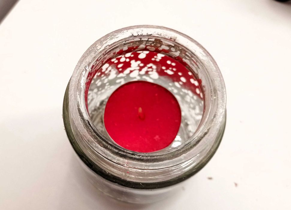 4 portas vela em vidro salpicado com tinta e com velas