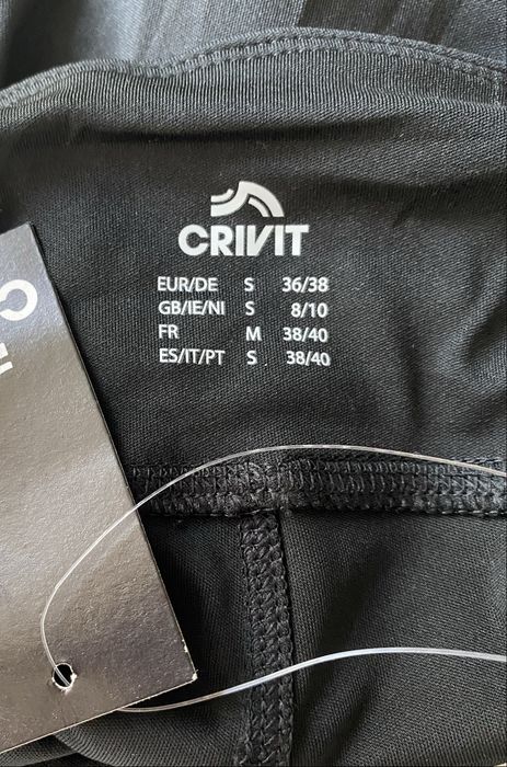 Czarne sportowe legginsy getry na siłownię crivit Lidl rozmiar S