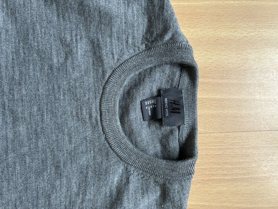 Sweter H&M 100% Merino Wool rozm. M szary