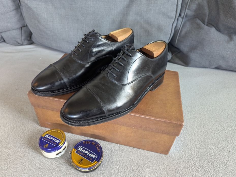 Buty męskie Berwick czarne, szyte metoda Goodyear welted, r7,5, r42