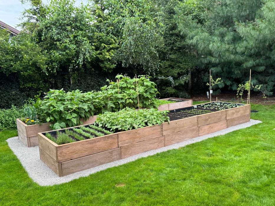 Warzywnik betonowy, Podwyższone grządki betonowe 205 x 105 x 50