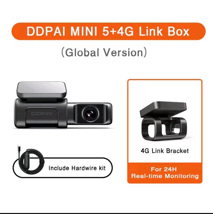 4K Відеореєстратор DDPAI Dash Cam Mini 5 4G.