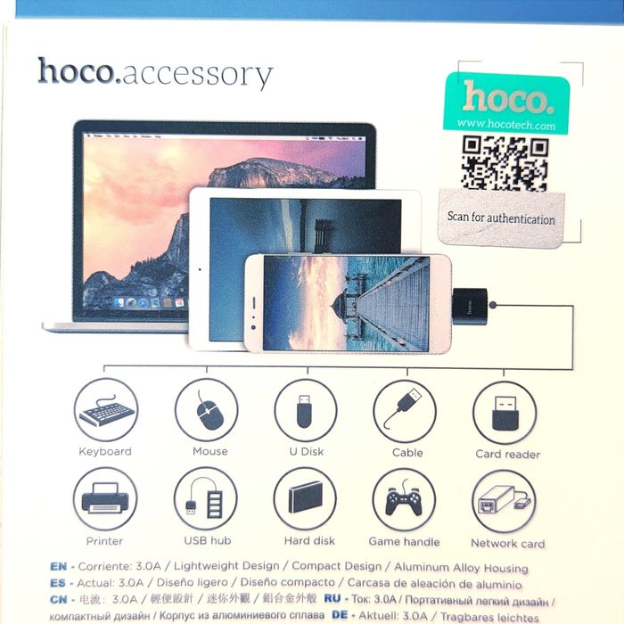OTG перехідник Type C-USB Hoco Premium адаптер юсб тайп с для телефона