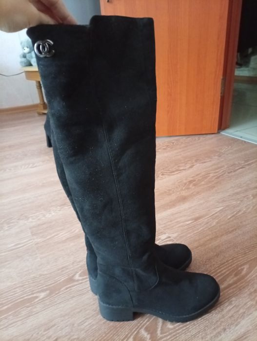 Сапоги зимние, замшевые