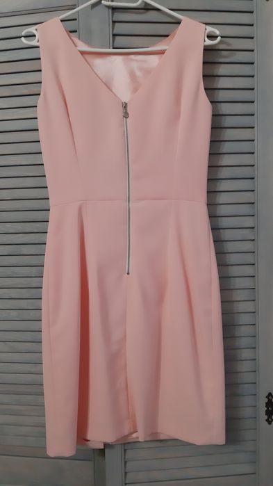 Sukienka pudrowy róż elegancka 34 36 XS S Terry
