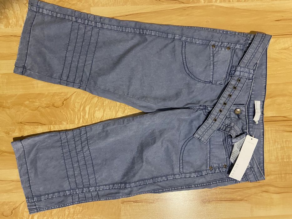 ICHI M damskie niebieskie nowe spodenki capri rybaczki lato Vintage