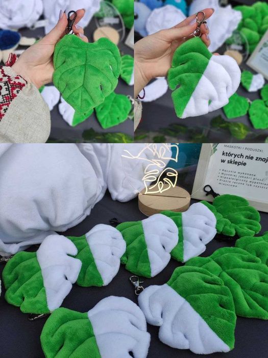 Stylowy brelok w kształcie liścia monstery (HandMade)