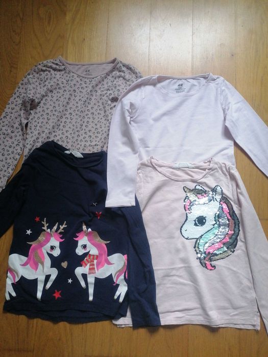 4 bluzki H and M rozmiar 122/128