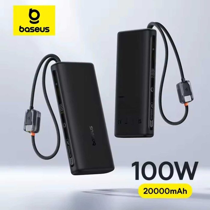 НОВЫЙ Power Bank Baseus 20000 мАч 100 Вт для зарядки ноутбука телефона