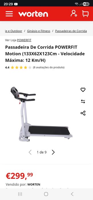 Passadeira De Corrida POWERFIT Motion elétrica como nova