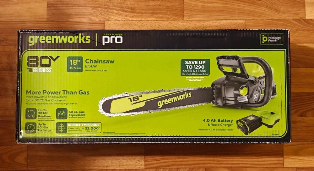 Безщіткова ланцюгова пила Greenworks 80v