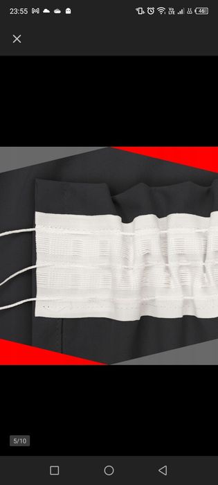 Zasłona Welur na Taśmie 130x270 CZERNY 2 szt.