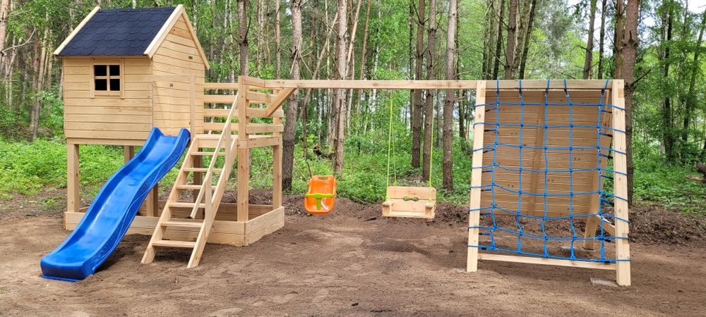 Plac zabaw Domek Huśtawka Ogrodowa
