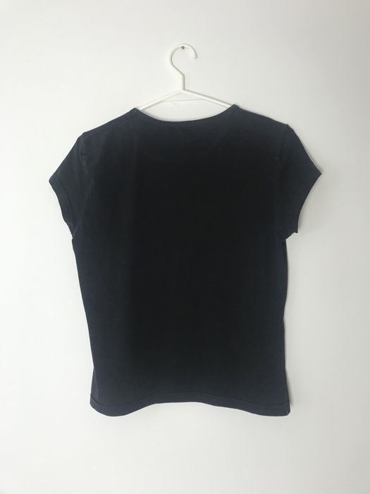 Czarny t-shirt z napisem bawełna vintage