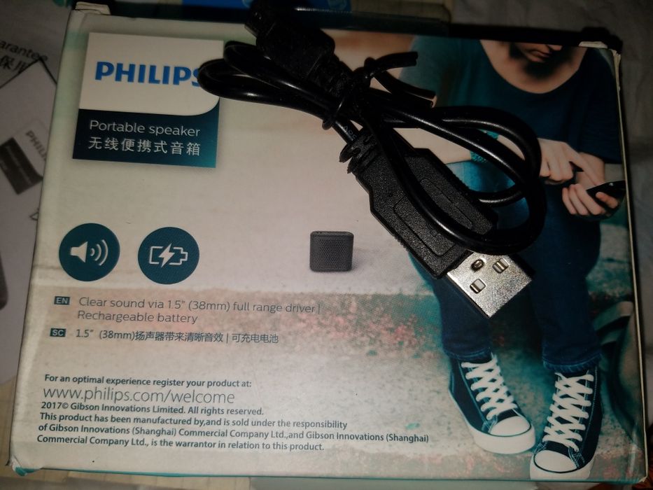 Philips BT55P Портативна Bluetooth-колонка 2W/5V чорна нова