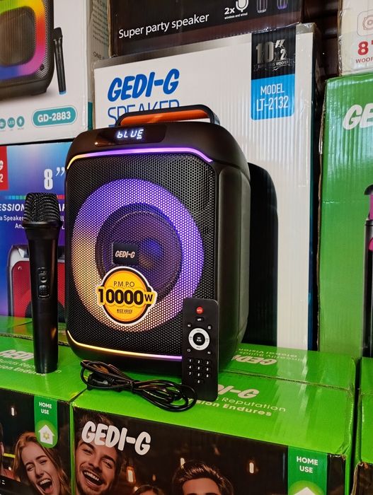 Блютуз караоке акустика Gedi-95(SD,USB,FM) пультДУ,микрофон
