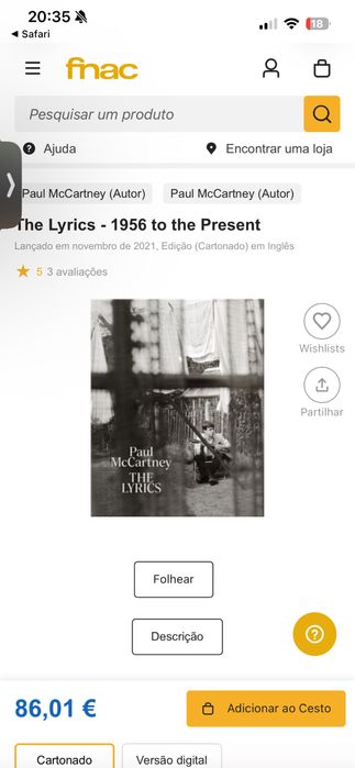 Livro Paul McCartney - The Lyrics