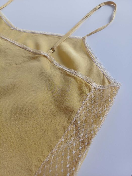 Jedwabna kremowa koszulka nocna / top rozm. M Animale