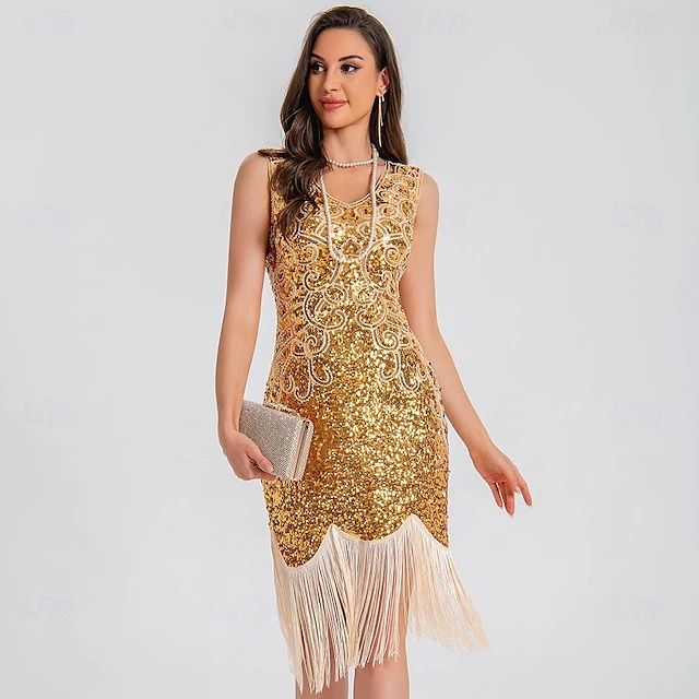 Sukienka cekinowa Gatsby lata 20 -XS