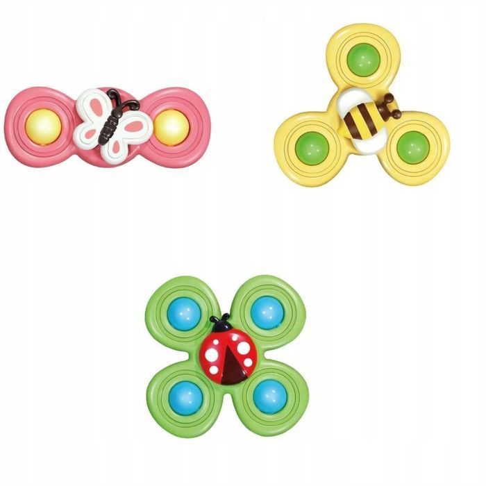 3 przyssawki sensoryczne grzechotka spinner me-042