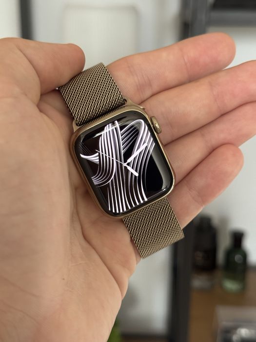 Apple Watch 7 stainless steel stal nierdzewna złoty cellular LTE