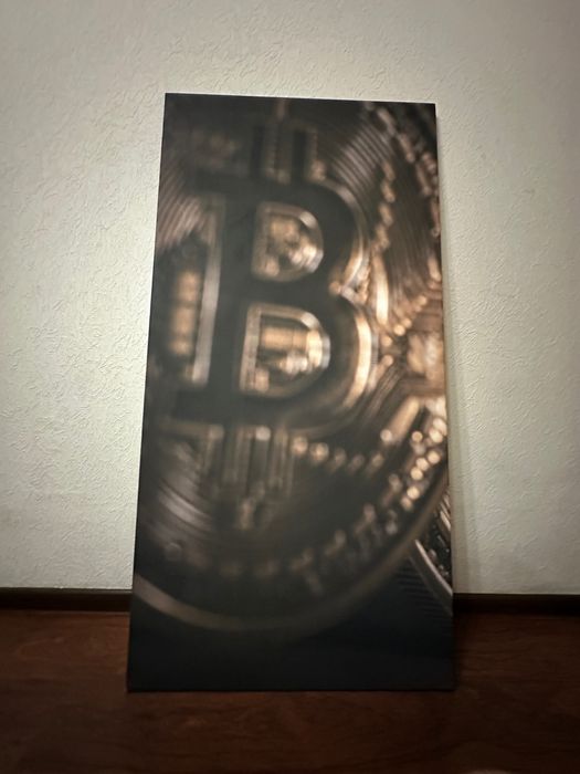 Картина Bitcoin 70х140 см.