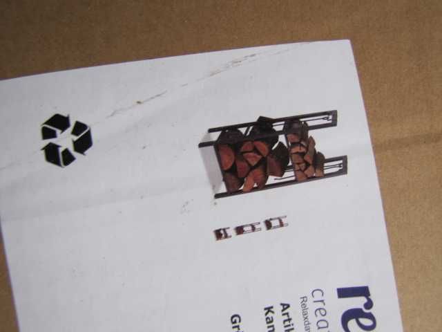 Relaxdays, antracytowy regał na drewno kominkowe z 2 półkami, ze stali