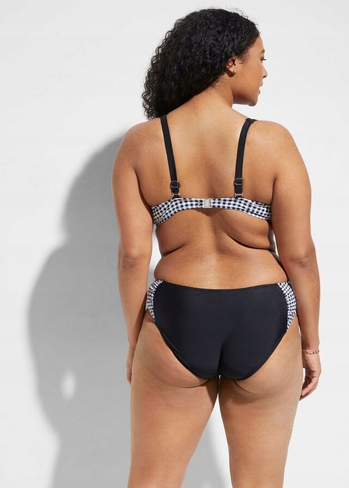Bikini na fiszbinach usztywniane czarno-białe r.44 (85E)