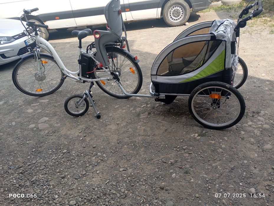 Продам електро велосипед з коляскою
