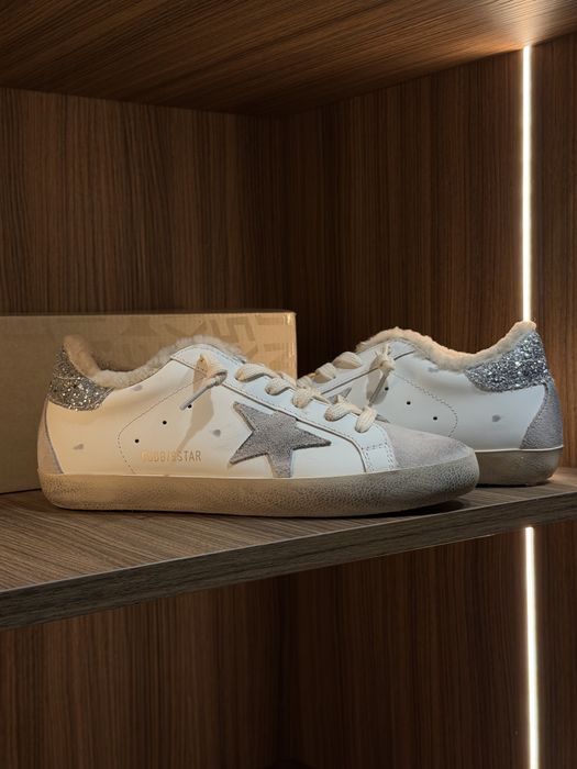 37, 38, 39 Утеплені кеди Golden Goose натуральна шкіра, замша, хутро