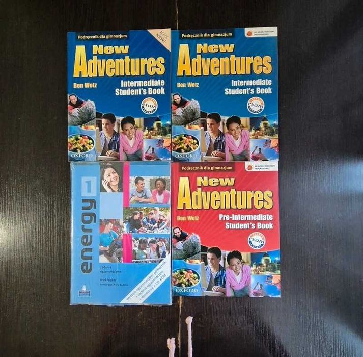 zestaw książki podręczniki szkolne angielski new adventures