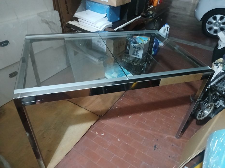Mesa extensível Glivarp e 4 cadeiras acrilicas Tobias do Ikea
