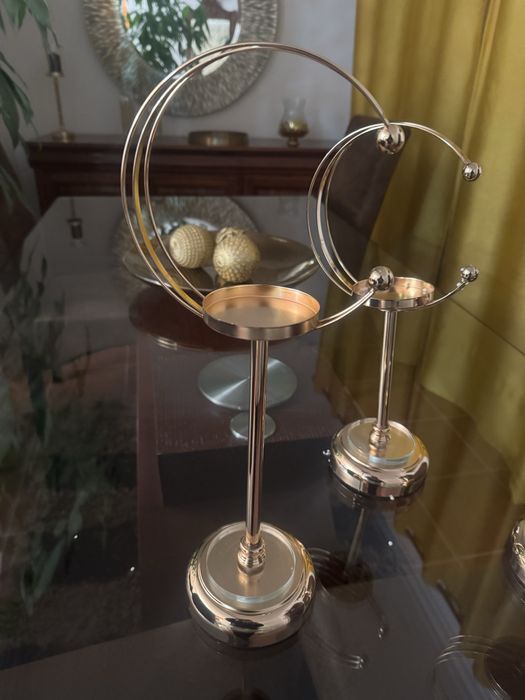 3 candelabros em dourado novo