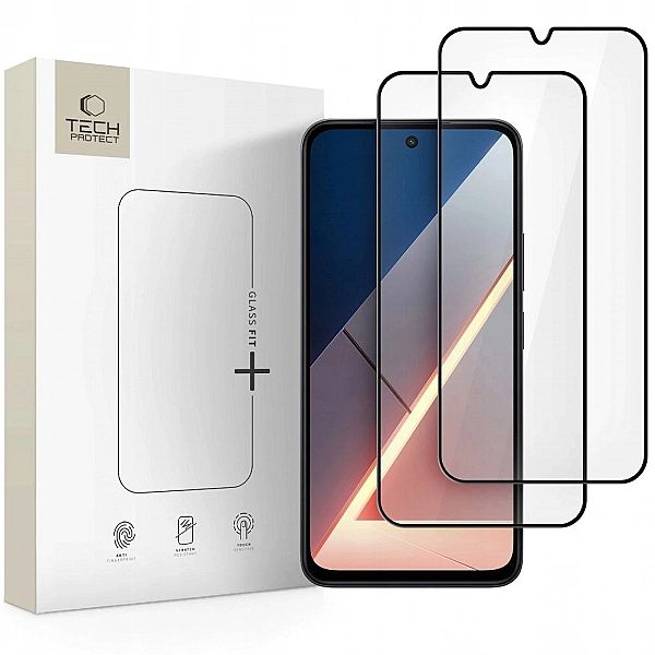 Szkło Hartowane Tech-Protect Glass Fit+ 2-Pack Xiaomi Poco M7 Black