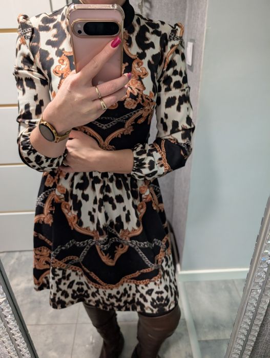 SUKIENKA a'la Versace panterka ROZKLOSZOWANA