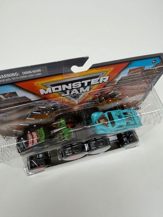Monster Jam – Zestaw 2 pojazdów - Grave Digger vs W zabawki Monster Truck 1:64 Spin Master
