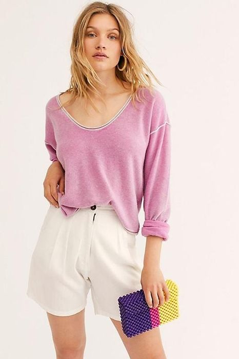 Free People кашеміровий джемпер рожевий