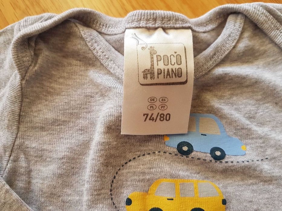 Body de algodão de manga comprida 12 meses