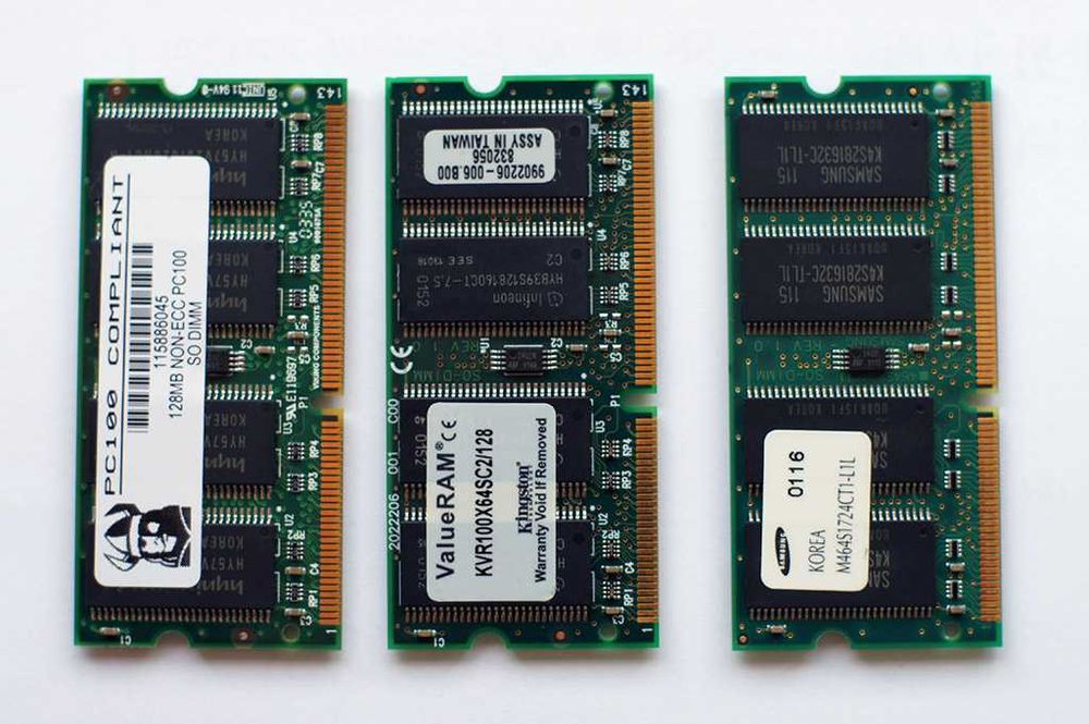 Memórias para portátil 128Mb pC100