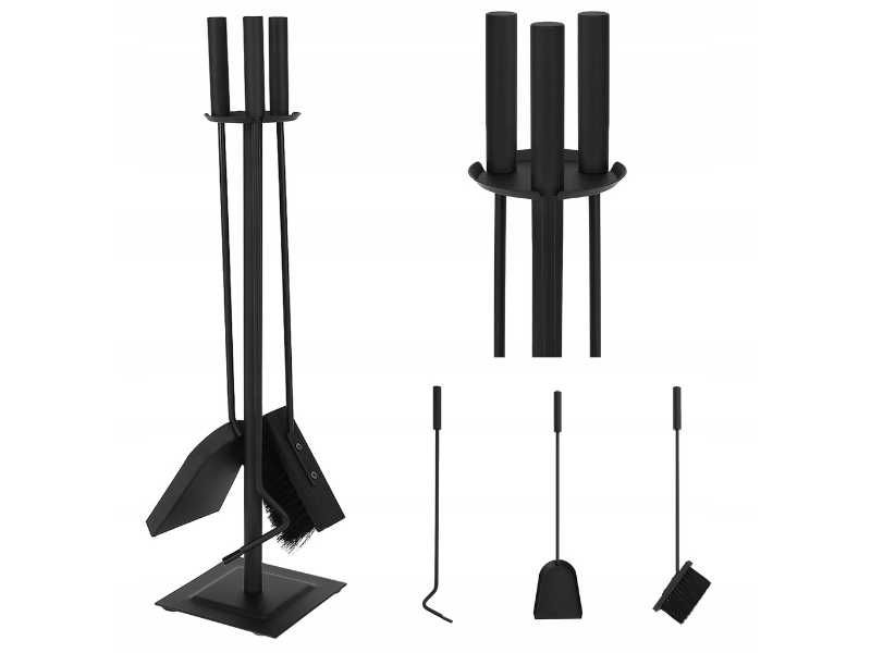 ZESTAW Przybory do Kominka Akcesoria Kominkowe Pieca Szufelka Zmiotka