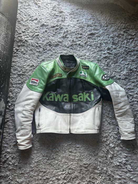 Casaco Motard Kawasaki todo em Couro Tamanho L