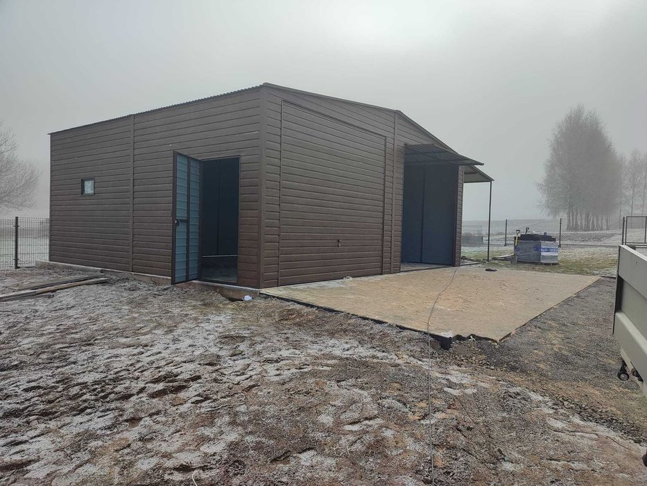 Ocynkowany Garaż Blaszany  Wiata Garażowa - Hala Blaszana  - GRZYWSTAL