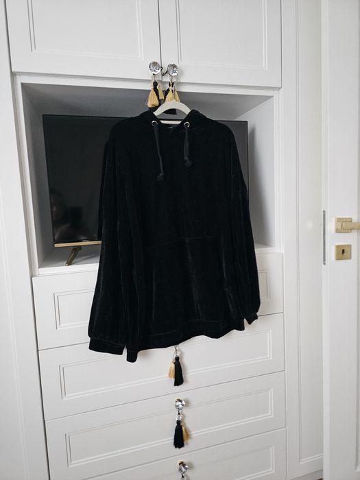 Zara welurowa bluza z kapturem xl