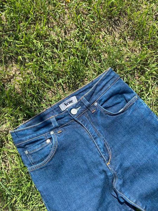 Spodnie damskie jeansy Acne 29x34 jeans navy granatowy style woman