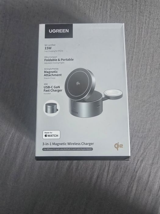 Ładowarka Indukcyjna 3w1 Ugreen Qi MagSafe iPhone Apple Watch AirPods