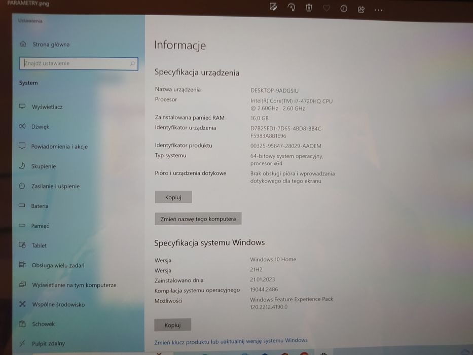 Laptop Lenovo Y50-70