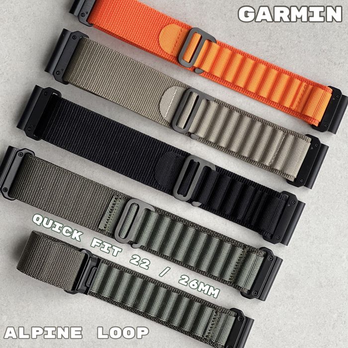 Нейлоновий ремінець на липучці для Garmin QuickFit 22 / 26мм браслет